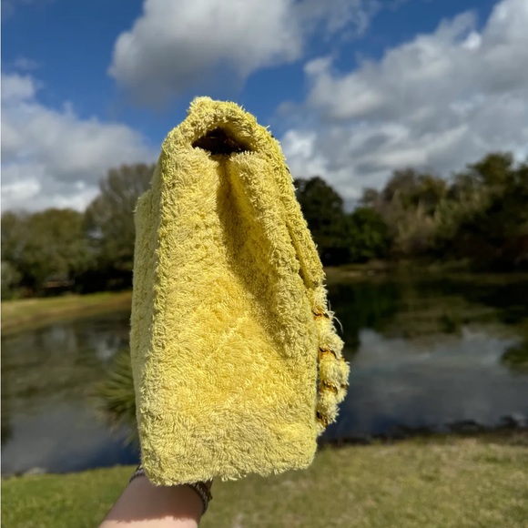 Chanel Rare Maxi Yellow Terry Cloth Vintage Flap - Picture 13 of 15